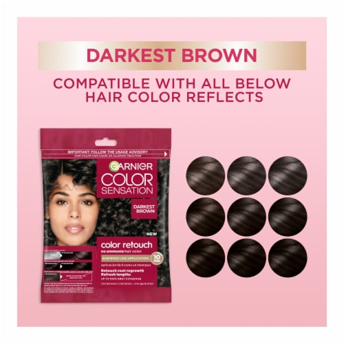 Garnier Color Sensation Color Retouch Hair Color Demi-Permanent for Root Regrowth Darkest Brown Perspective: right
