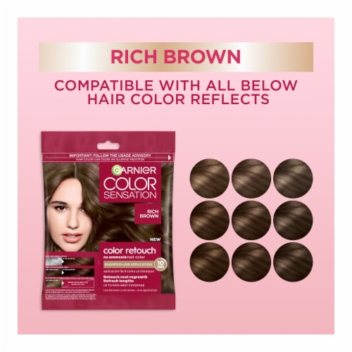 Garnier Color Sensation Color Retouch Hair Color Demi-Permanent for Root Regrowth Rich Brown Perspective: right
