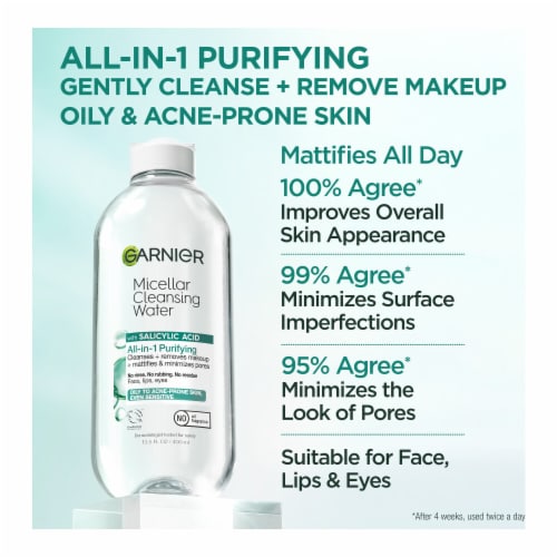 Garnier SkinActive Micellar Cleansing Water & Makeup Remover with Salicylic Acid for Acne Prone Skin Perspective: right