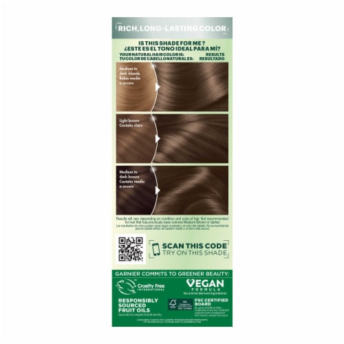 Garnier Nutrisse Nourishing 60 Light Natural Brown Acorn Hair Color Creme Perspective: right