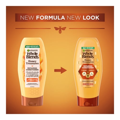 Garnier Whole Blends Honey Treasures Repairing Conditioner for Dry, Damaged Hair Perspective: right