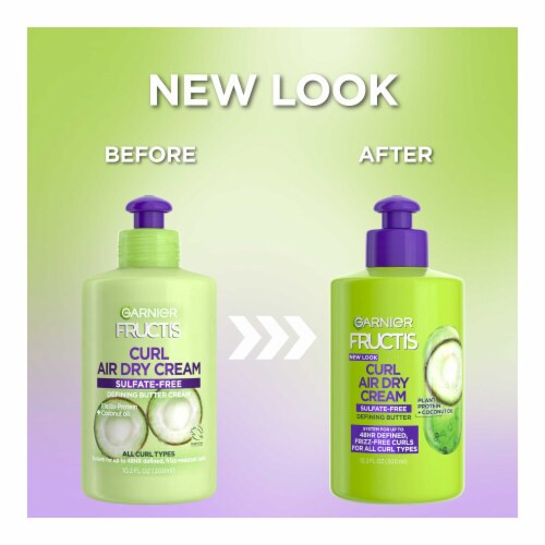 Garnier Fructis Curl Nourish Air Dry Leave In Conditioner Cream Sulfate Free Perspective: right
