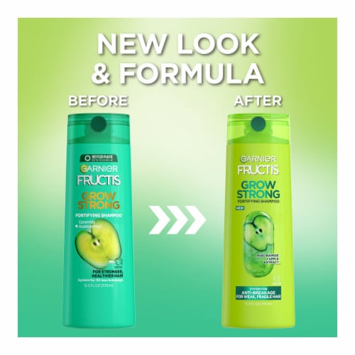 Garnier Fructis Grow Strong Fortifying Shampoo for Weak, Fragile Hair with Niacinamide Perspective: right