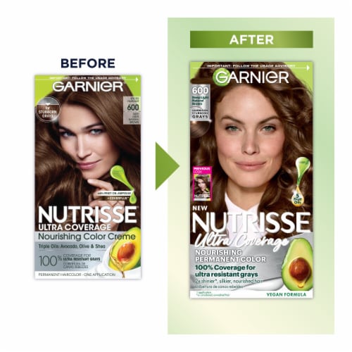 Garnier Nutrisse Ultra Coverage Nourishing Permanent Hair Color 600 Deep Light Natural Brown Perspective: right