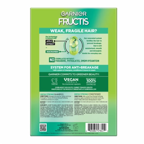 Garnier Fructis Grow Strong Fortifying Shampoo and Conditioner Set for Weak, Fragile Hair Perspective: right