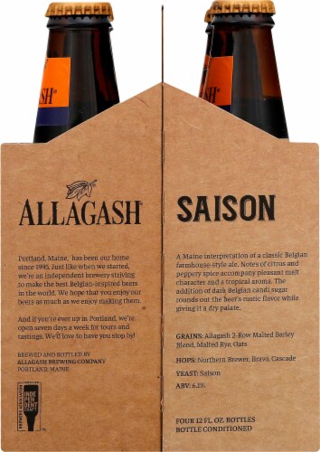 Allagash Saison Belgian Farm-house Style Ale Perspective: right