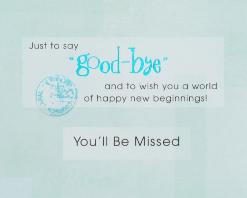 American Greetings New Beginnings Card (Congratulations Goodbye) Perspective: right