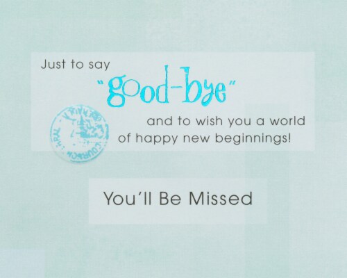 American Greetings New Beginnings Card (Congratulations Goodbye) Perspective: right