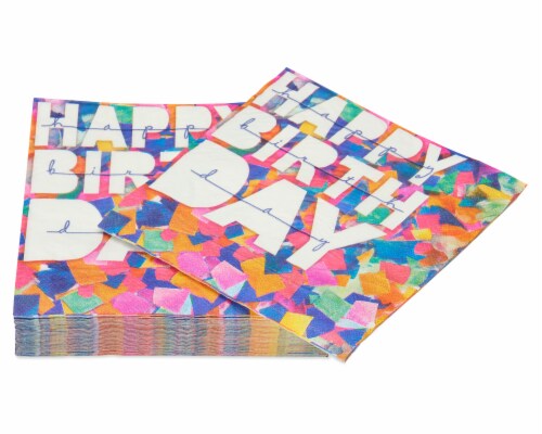 American Greetings Confetti Birthday Paper Napkins Perspective: right