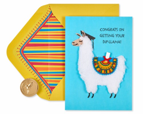 Papyrus Graduation Card (Dip-llama) Perspective: right