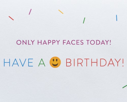 Papyrus Birthday Card - Emojis (#45) Perspective: right