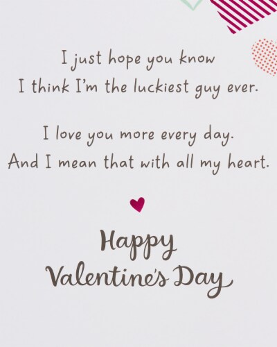 American Greetings Valentine’s Day Card for Wife (Luckiest Guy) Perspective: right