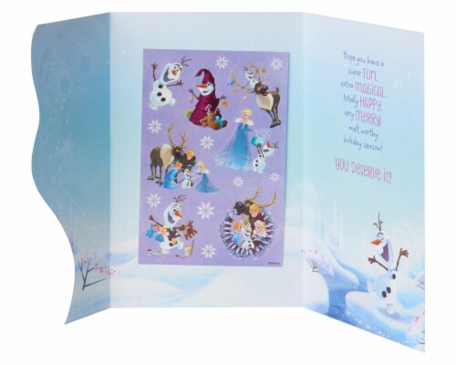 American Greetings Frozen Olaf Christmas Card with Stickers Perspective: right