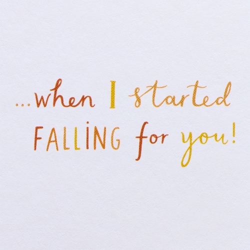 American Greetings Romantic Thinking of You Card (Fall Leaves) Perspective: right