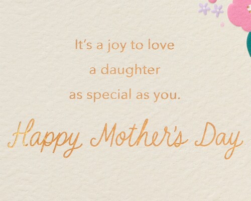 American Greetings #59 Mother's Day Card for Daughter (Lettering with Florals) Perspective: right