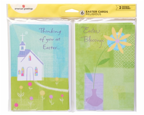 American Greetings Religious Easter Cards (Church and Flowers) Perspective: right
