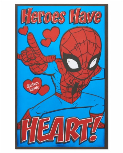 American Greetings Valentine's Day Card for Kids with Stickers (Spider-Man) Perspective: right