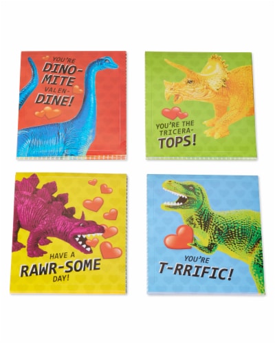 American Greetings Dinosaurs Valentine's Day Stickers Perspective: right