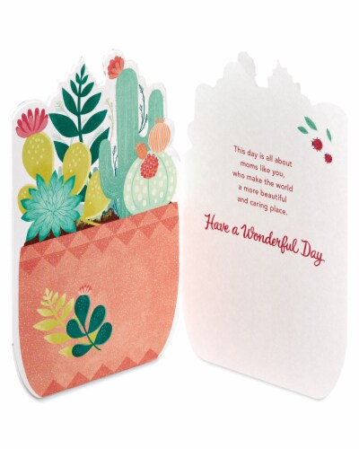 American Greetings #61 Mother's Day Card (Potted Succulents) Perspective: right