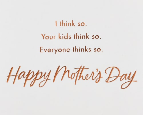 American Greetings #59 Mother's Day Card (Lettering over Flower) Perspective: right