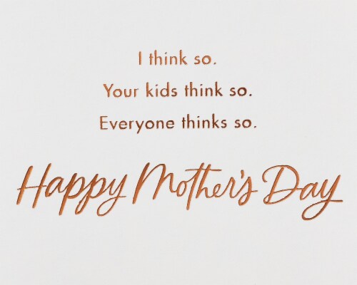 American Greetings #59 Mother's Day Card (Lettering over Flower) Perspective: right