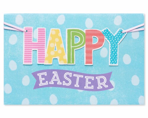 American Greetings Polka Dot Easter Greeting Card with Ribbon Perspective: right