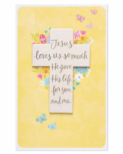 American Greetings Religious Love and Grace Easter Card with Glitter Perspective: right
