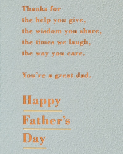 American Greetings Father's Day Card for Father (A Great Dad) Perspective: right