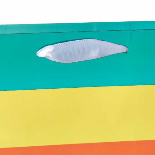American Greetings Medium Gift Bag - Horizontal Multicolored Stripes (#5) Perspective: right