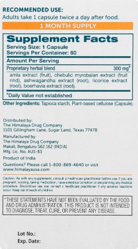 Himalaya Hello Energy Adrenal Support With Ashwagandha Vegetarian Capsules Perspective: right