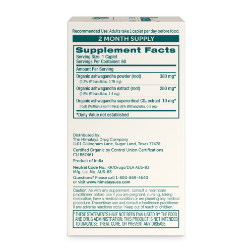 Himalaya Ashwagandha Herbal Supplement Perspective: right