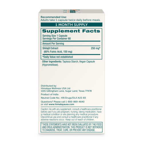 Himalaya® Shilajit Capsules Perspective: right