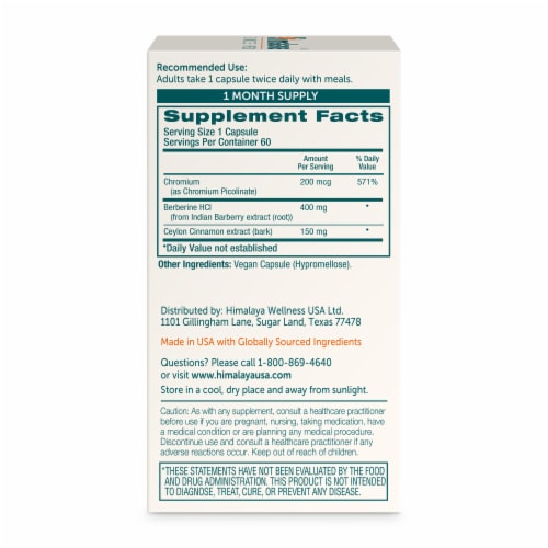 Himalaya® Berberine + Ceylon Cinnamon Dietary Supplements Perspective: right