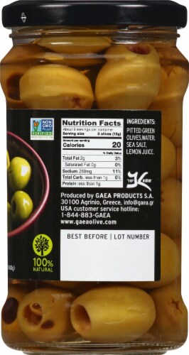 Gaea Pitted Green Olives Perspective: right