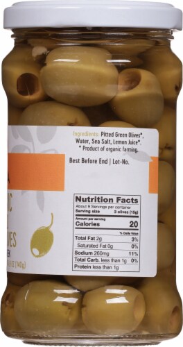 Gaea Organic Pitted Green Olives Perspective: right
