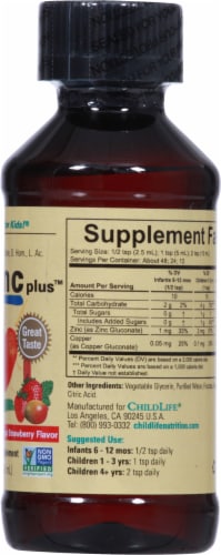 ChildLife Essentials Zinc Plus - Strawberry Mango Perspective: right