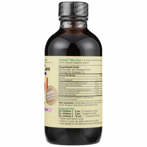 ChildLife Aller-Care Natural Grape Flavor Seasonal Support Supplement Perspective: right