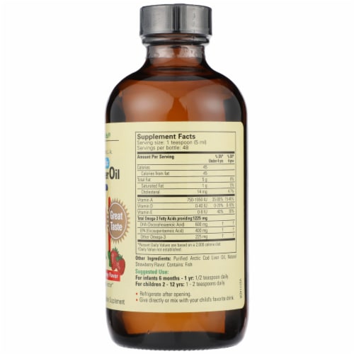 ChildLife® Natural Strawberry Flavor Pure Arctic Cod Liver Oil Perspective: right