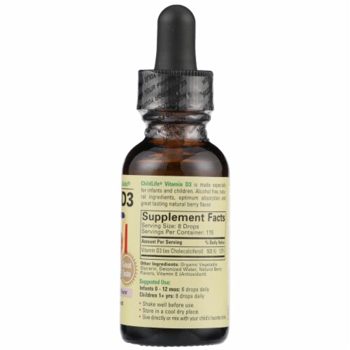ChildLife® Natural Berry Flavor Vitamin D3 Liquid Perspective: right
