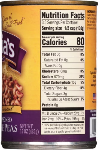 Sylvia's Specially Seasoned Black Eyed Peas Perspective: right