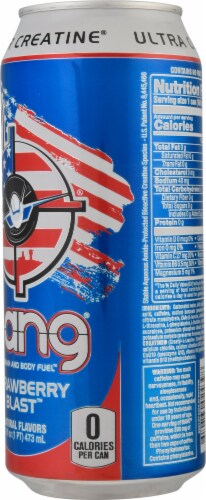 Bang® Strawberry Blast Energy Drink Can Perspective: right