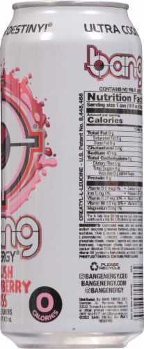Bang Energy® Delish Strawberry Kiss™ Energy Drink Can Perspective: right