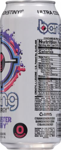 Bang Energy® Bangster Berry® Energy Drink Can Perspective: right