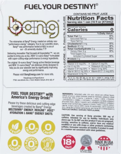 Bang® Black Cherry Vanilla Energy Drink Can Perspective: right