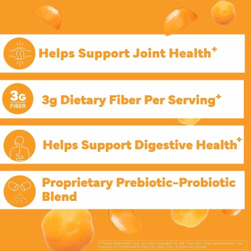 Konsyl® Gut Health Tumeric Ginger Fiber Supplement Gummies Perspective: right