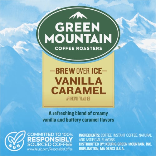 Green Mountain Coffee Roasters® Brew Over Ice Vanilla Caramel Medium Roast K-Cup Iced Coffee Pods Perspective: right