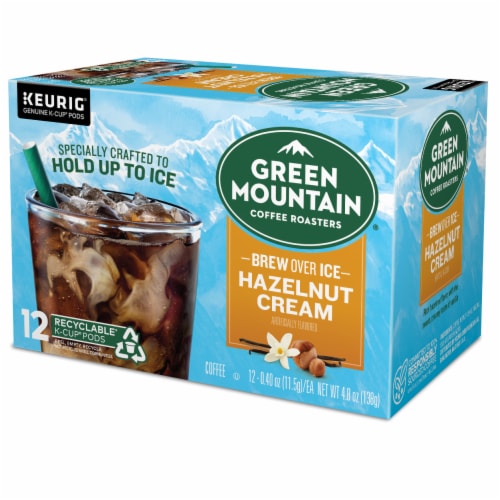 Green Mountain Coffee Roasters® Brew Over Ice Hazelnut Cream Medium Roast K-Cup Iced Coffee Pods Perspective: right