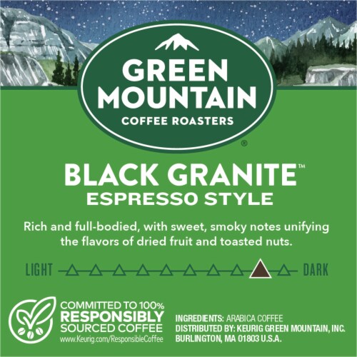 Green Mountain Coffee Roasters® Black Granite Espresso Style Dark Roast K-Cup Coffee Pods Perspective: right