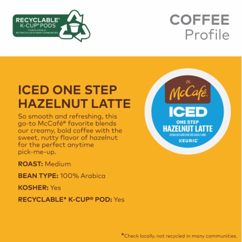 McCafé® Iced Hazelnut Latte K-Cup Coffee Pods Perspective: right