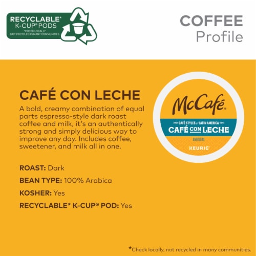 McCafé® Café Styles of Latin America Café con Leche K-Cup Coffee Pods Perspective: right